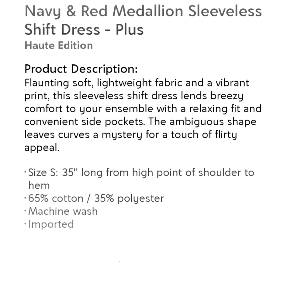 😶HAUTE EDITION Extremely HOT Medallion Sleeveless Shift Dress, Sun in fun 1 - Picture 5 of 8